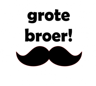 strijkapplicatie grote broer met snor